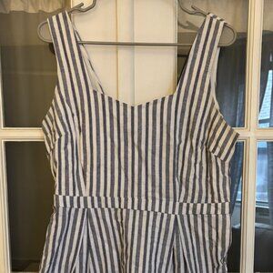 Esley Blue & White Strip A-Line Dress - Size Large